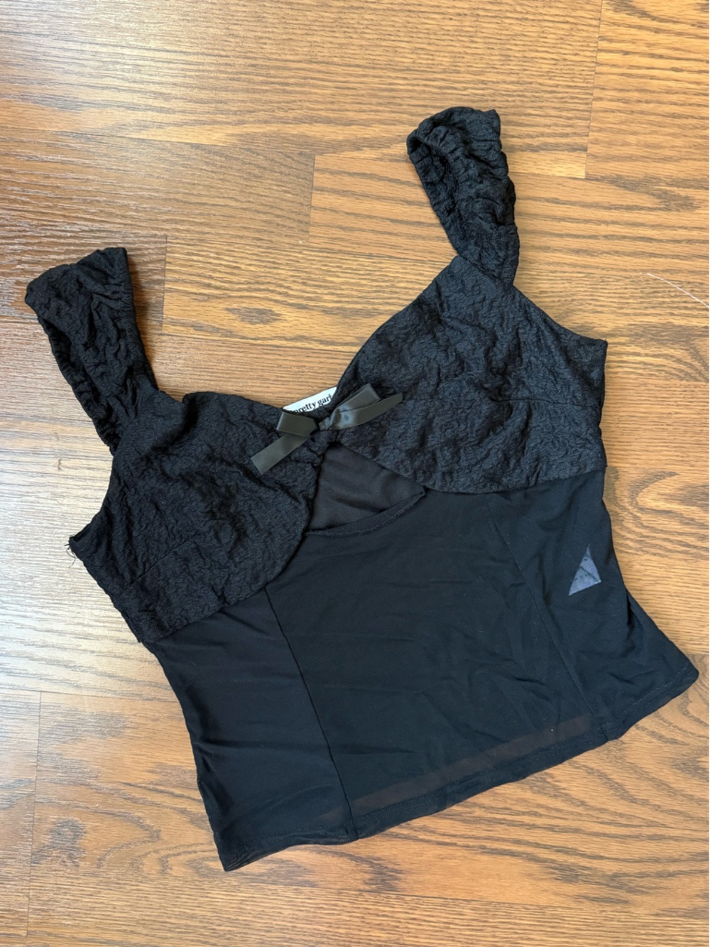 Pretty Garbage Mesh & Lace Detail Top